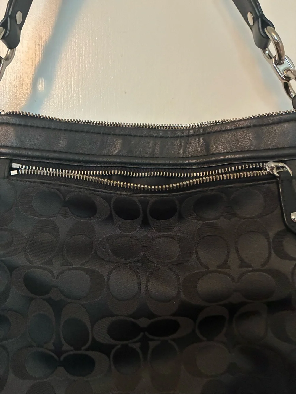 Coach Black Signature Shoulder Tote